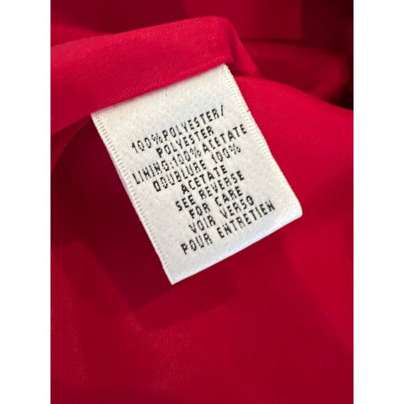 Talbots Red Collared Faux Wrap Dress 10 - Picture 6 of 6